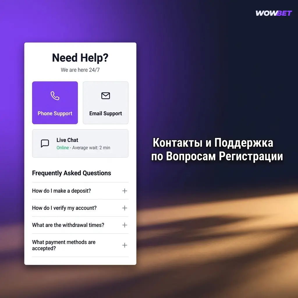 Служба поддержки Wowbet 24/7: онлайн-чат, email, Telegram и FAQ для пользователей Узбекистана