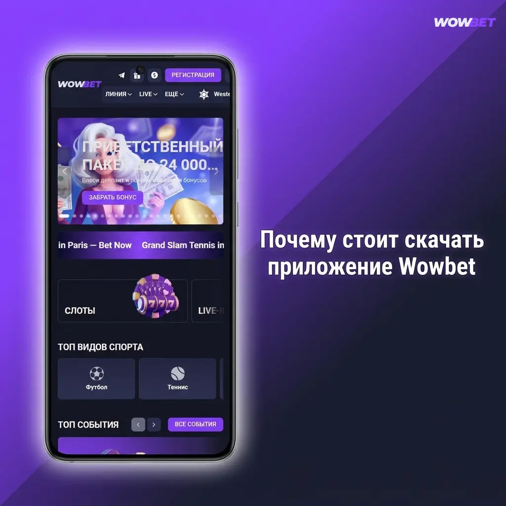 Приложение Wowbet для Узбекистана: ставки, казино, быстрые выплаты и бонус до 24 000 000 UZS
