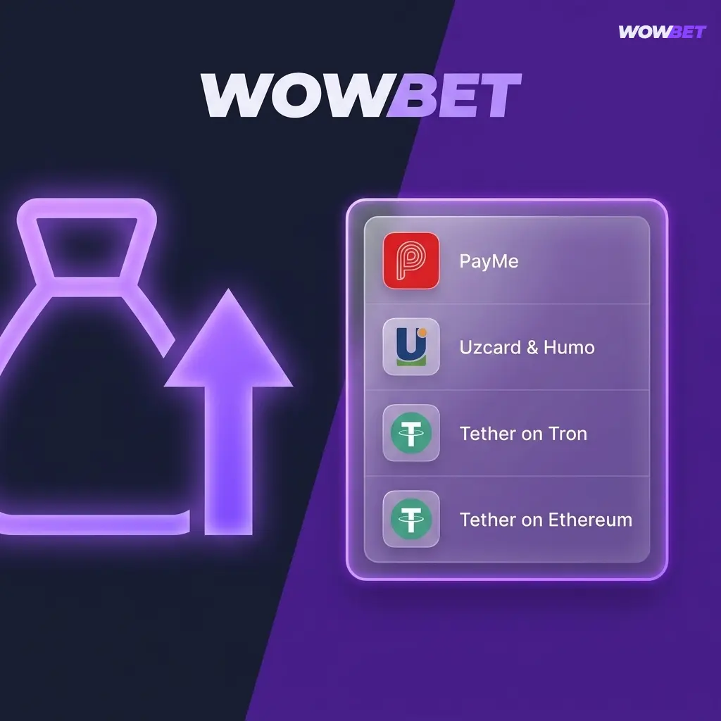 Вывод средств на Wowbet через PayMe, Click, Uzcard, BinancePay и другие методы для игроков Узбекистана