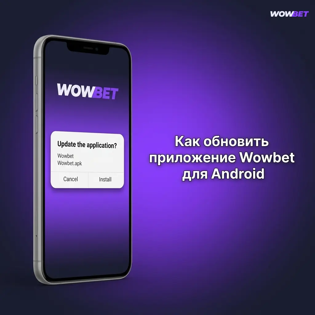 Обновление приложения Wowbet на Android: установка нового APK-файла поверх существующей версии